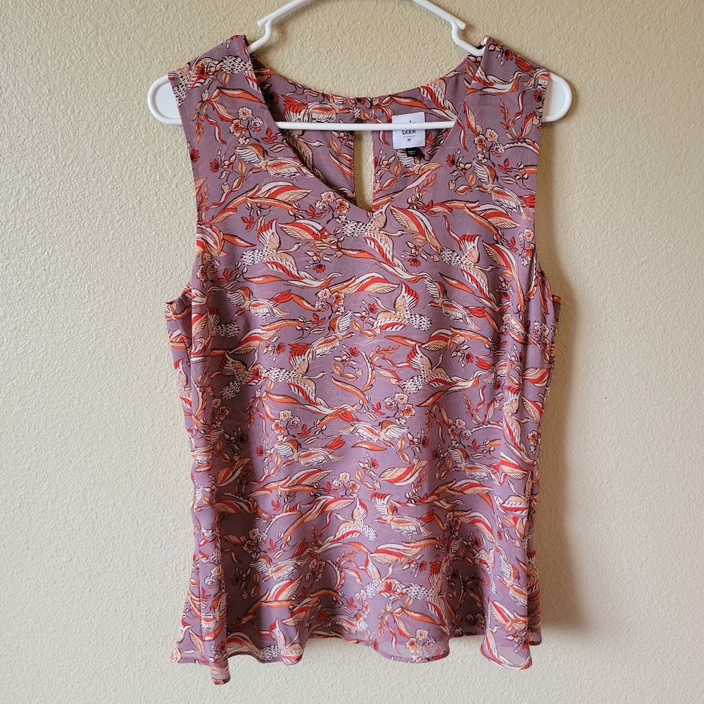 Cabi Good Luck Red Crane Blouse Style 3611, M